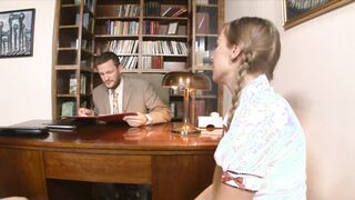 Slutty teen students get sent to the principal's office 4K